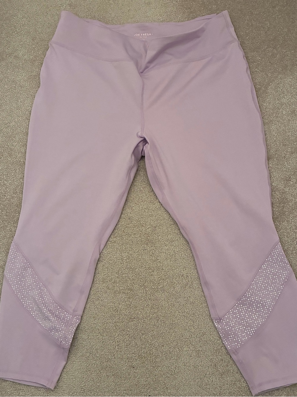 Joe Fresh Lavender Capri Leggings with Reflective Panels